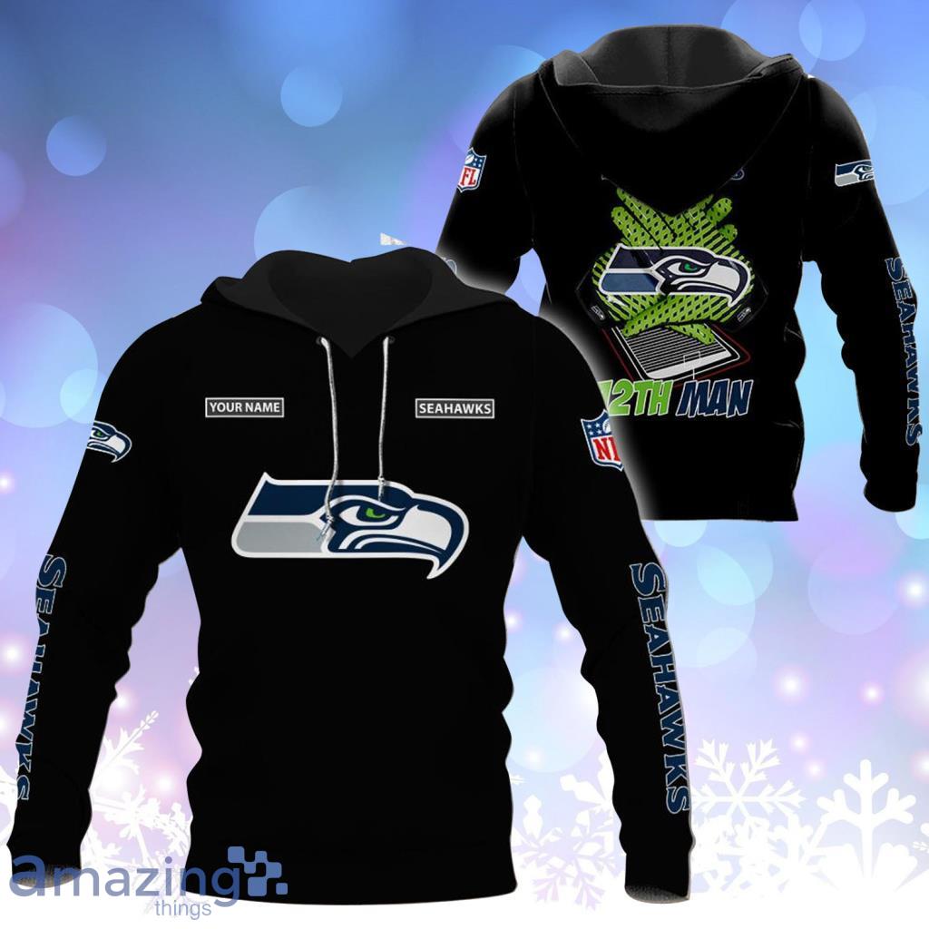 Seattle Seahawks NFL Gloves Personalized Your Name Hoodie 3D All Over Print - Seattle Seahawks NFL Gloves Personalized Your Name Hoodie 3D All Over Print