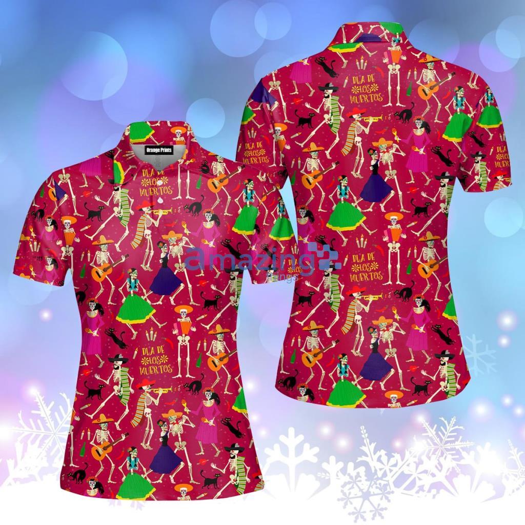 Skeletons Day Of The Dead Dia Mexico Polo Shirt  For Women - Skeletons Day Of The Dead Dia Mexico Polo Shirt  For Women  PO5673