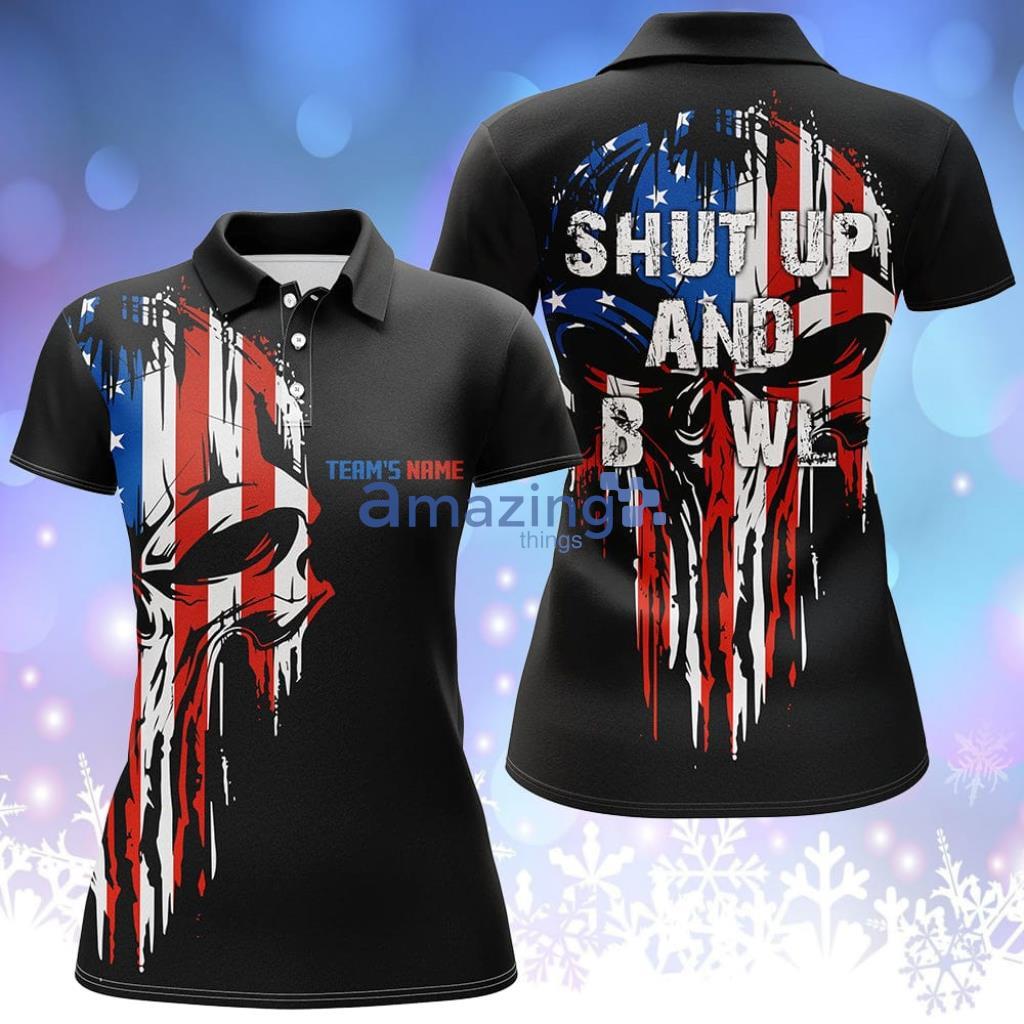 Skull Bowling Bowling Shirt Custom Name Polo Shirt - SkullBowlingBowlingShirtCustomNamePoloShirt