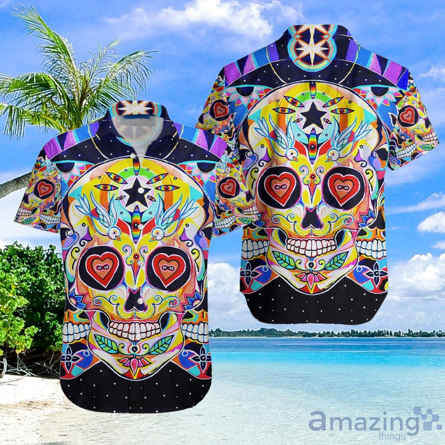 Skull Colorful Aloha Hawaiian Shirt Summer Gift For Men And Women Product Photo 1