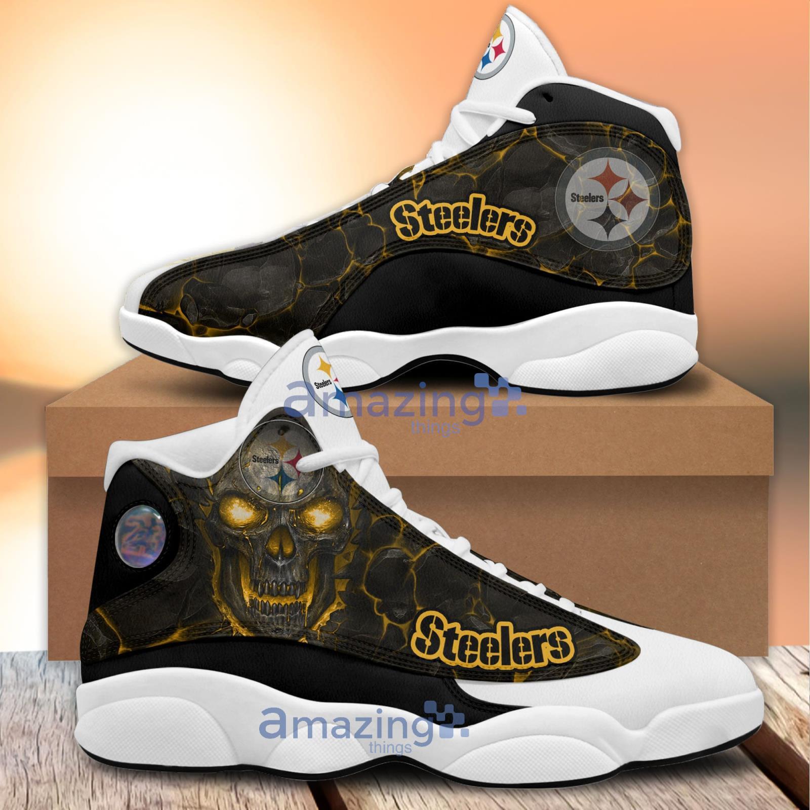 Pittsburgh Steelers Skull Air Jordan 13 Sneakers