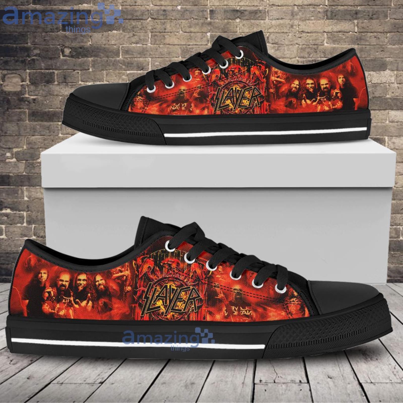 Slayer Red Low Top Shoes Gift Slayer Gift For Fans Product Photo 1
