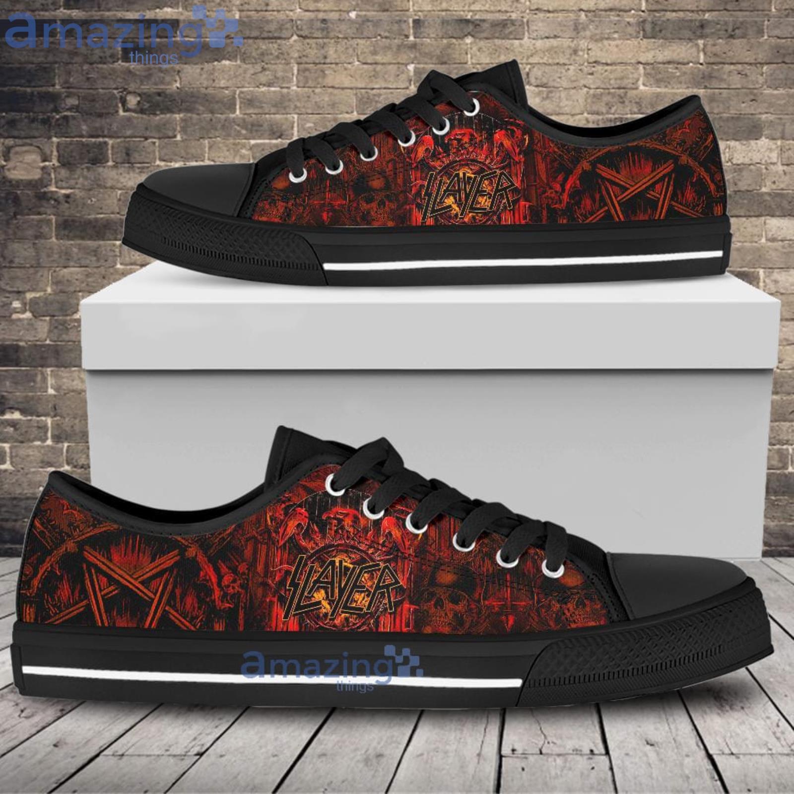 Slayer Red Low Top Shoes Gift Slayer Gift Product Photo 1