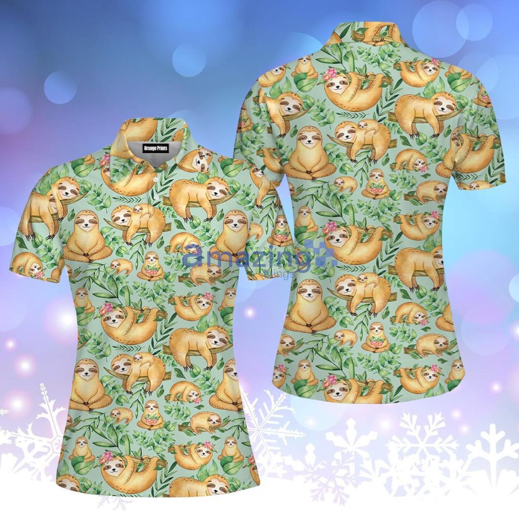 Sloth Flower Polo Shirt  For Women - Sloth Flower Polo Shirt  For Women  PO5394