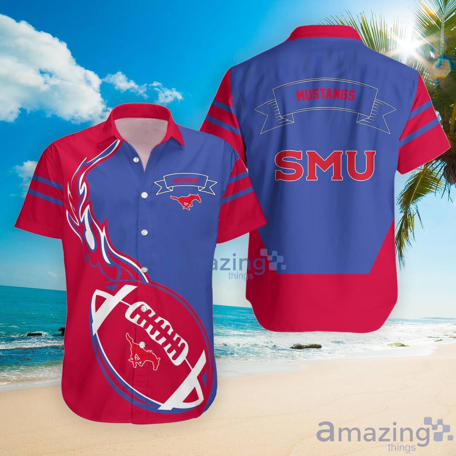 Smu Mustangs Ncaa Flame Ball Hawaiian Shirt For Fans image Smu Mustangs Ncaa Flame Ball Hawaiian Shirt For Fans Product Photo 4