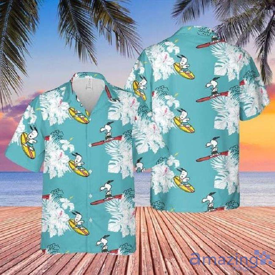 Snoopy Surfing Summer Cartoon Peanuts Short Sleeve Hawaiian Shirt Product Photo 1 Snoopy Surfing Summer Cartoon Peanuts Short Sleeve Hawaiian Shirt Product Photo 1