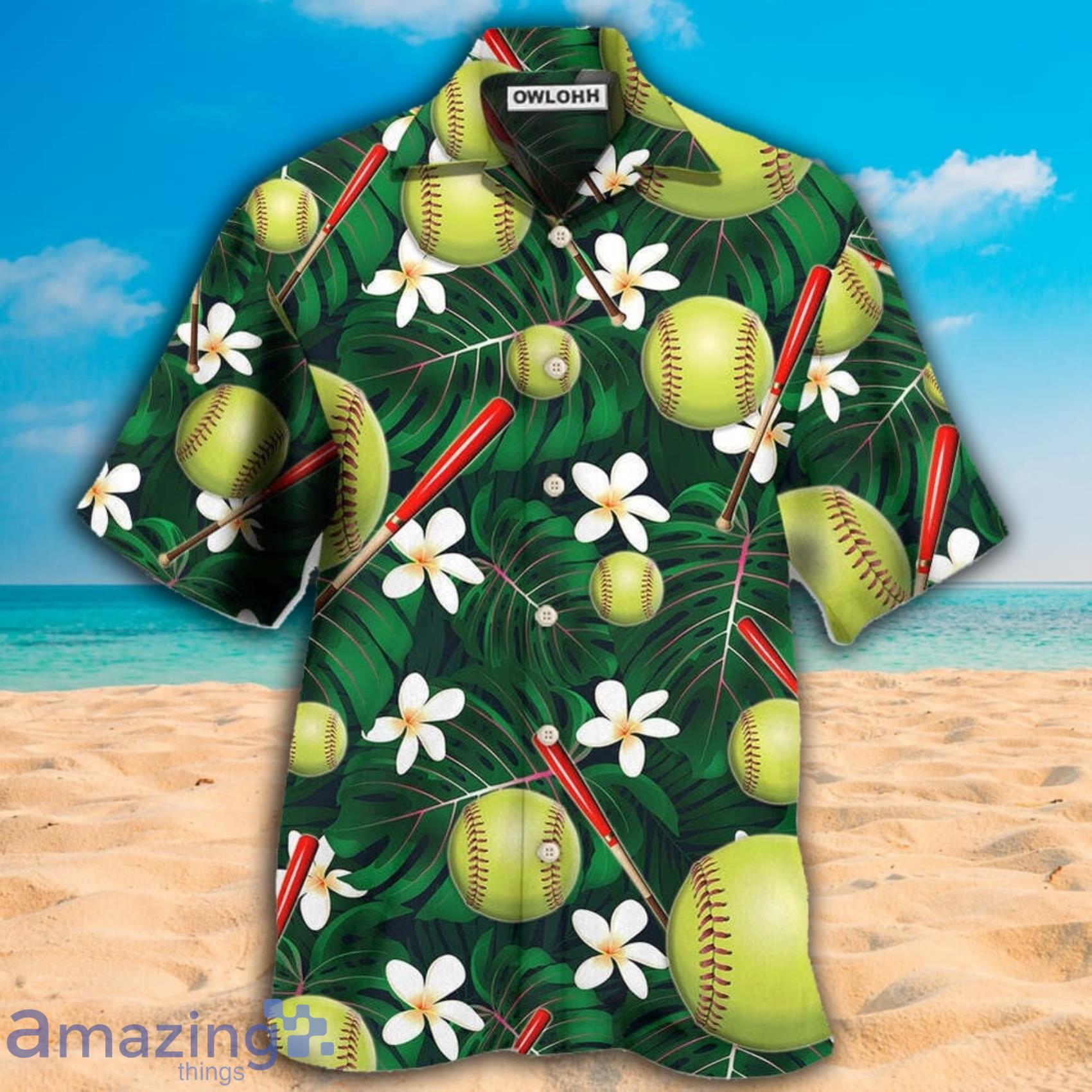Softball Tropical Floral Hawaiian Shirt For Men And Women image Softball Tropical Floral Hawaiian Shirt For Men And Women Product Photo 2