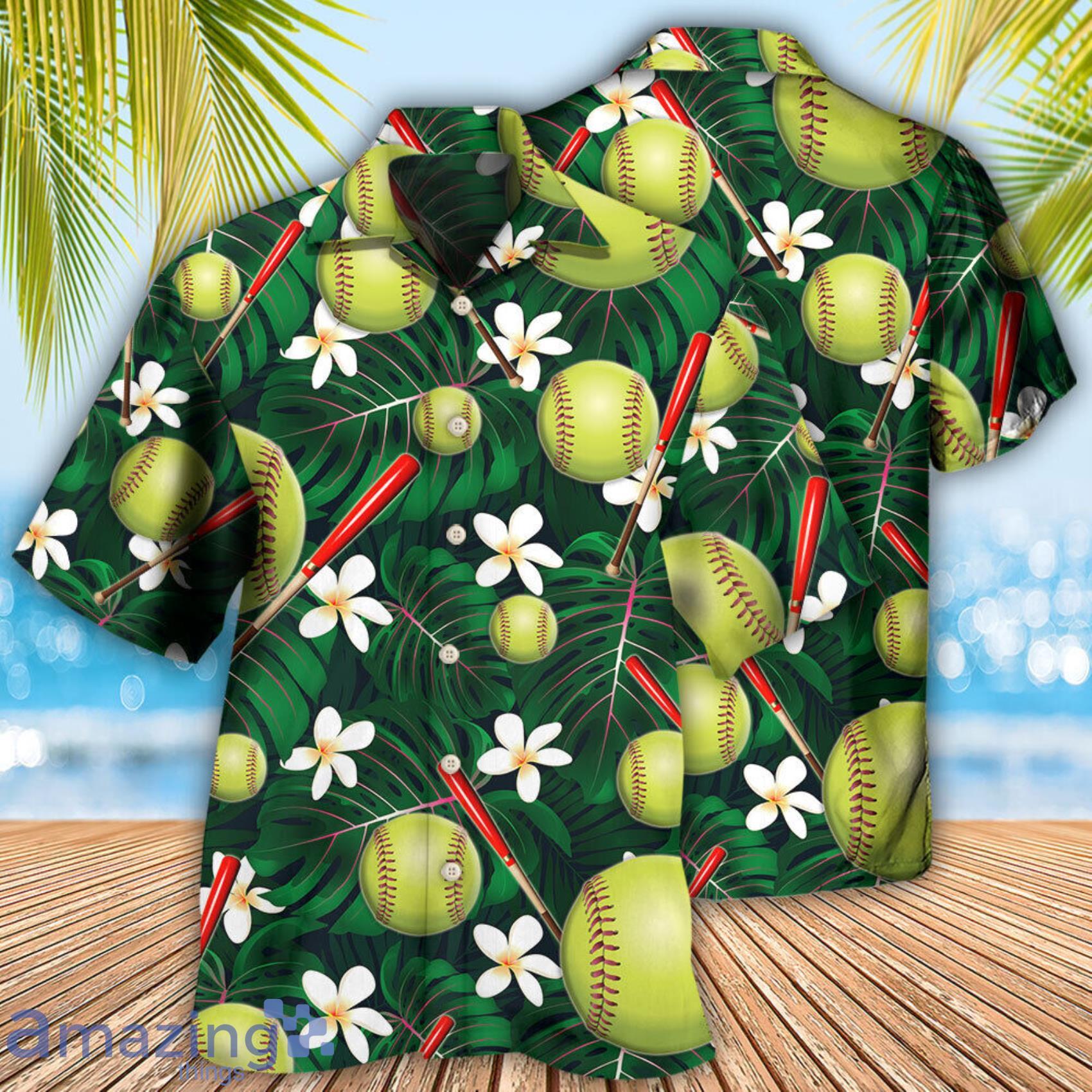 Softball Tropical Floral Hawaiian Shirt For Men And Women Product Photo 1 Softball Tropical Floral Hawaiian Shirt For Men And Women Product Photo 1
