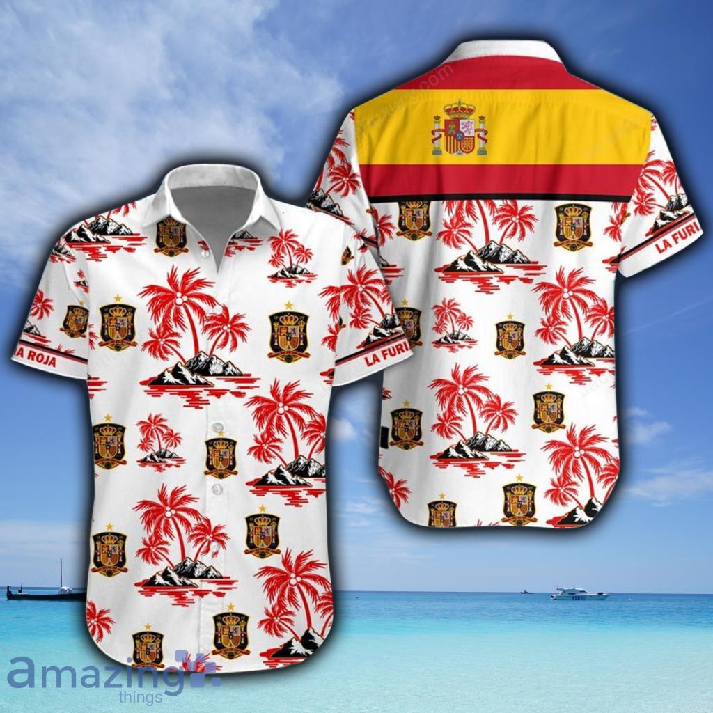Spain UEFA Football Team Tropical Hawaiian Shirt - Spain UEFA Football Team Tropical Hawaiian Shirt