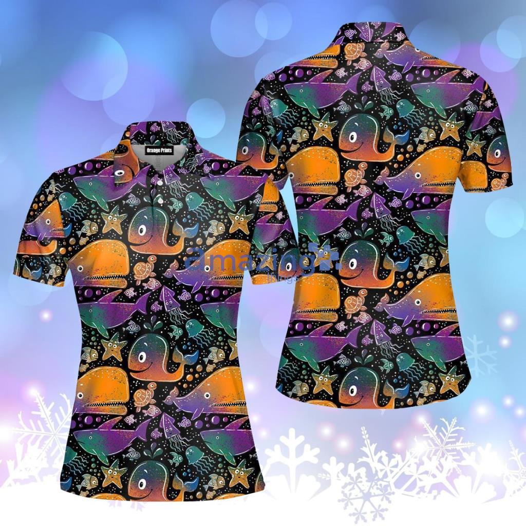 Sperm Whale Neon Polo Shirt  For Women - Sperm Whale Neon Polo Shirt  For Women  PO5209