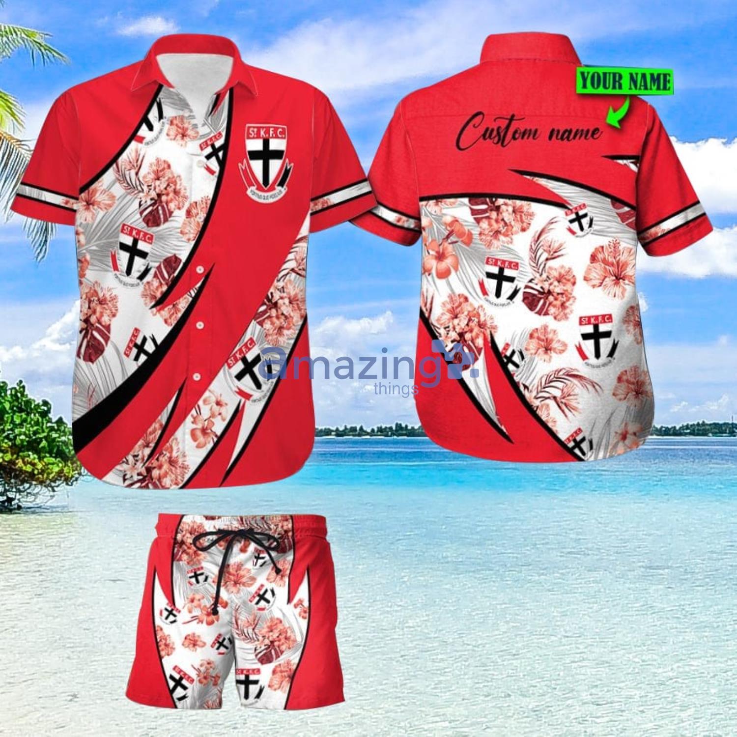 St Kilda Saints Custom Name For Fans Hawaiian Shirt And Shorts Product Photo 1
