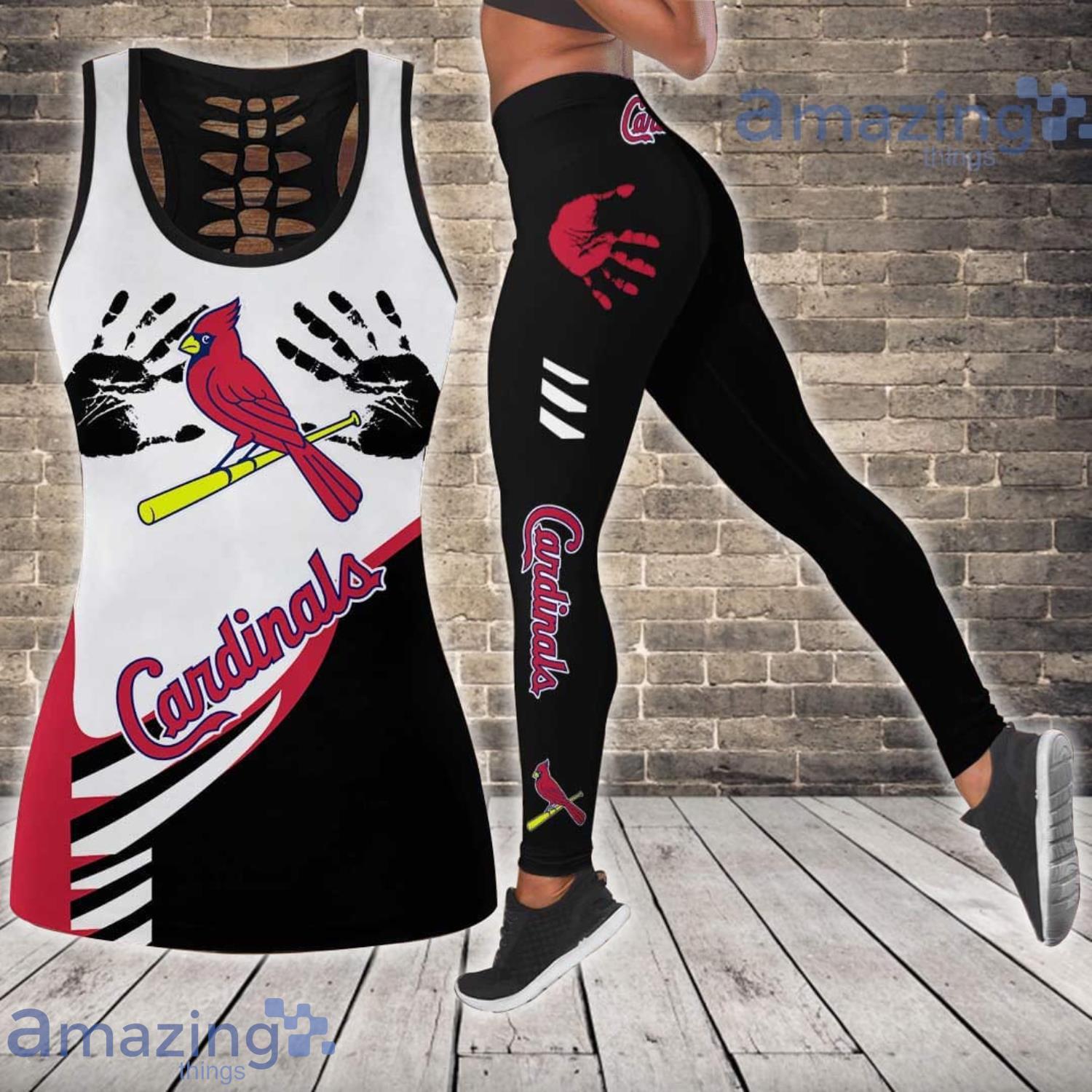 St. Louis Cardinals 3D Combo Hollow Tank Top And Leggings For Women