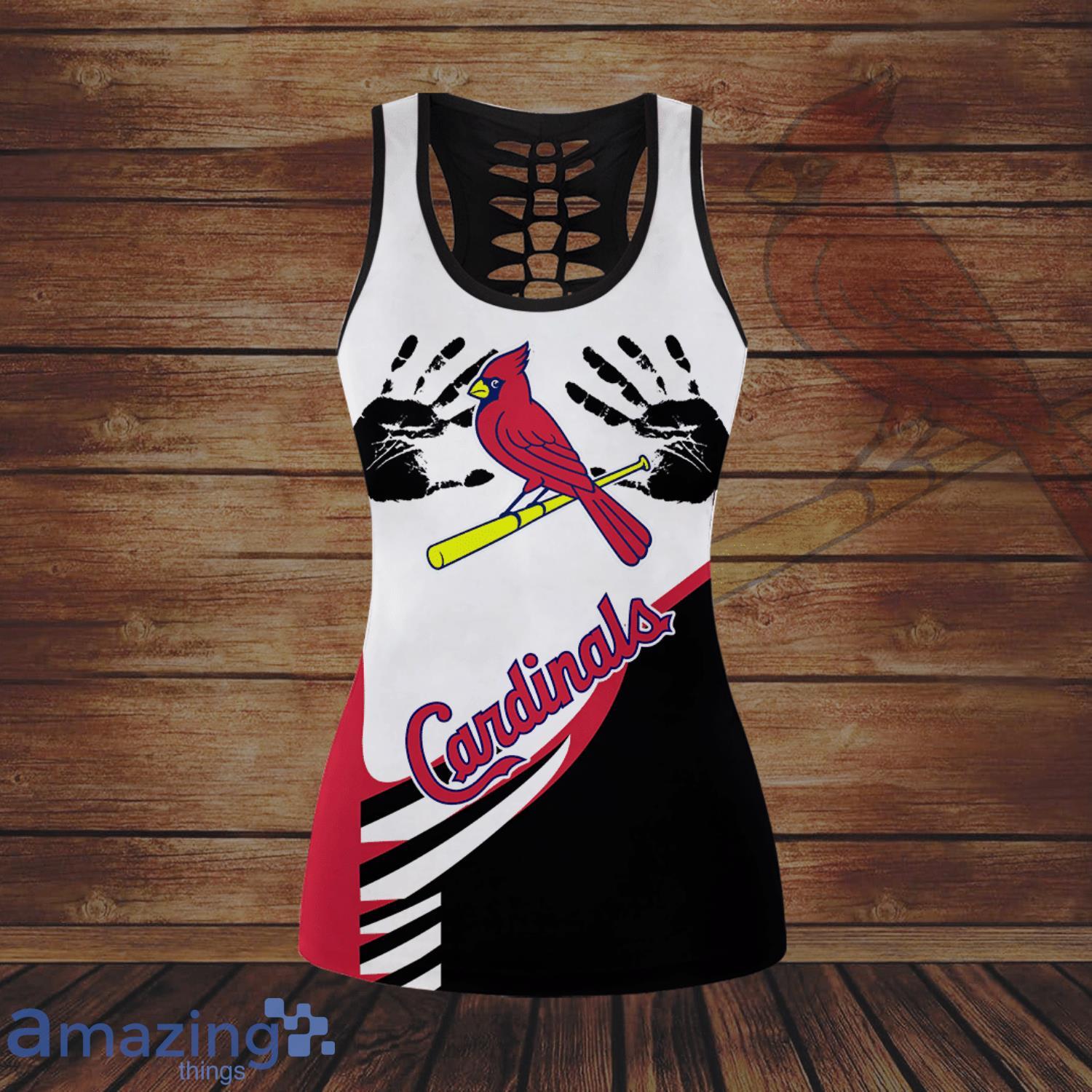 St. Louis Cardinals Handprint All Over Print 3D Combo Hollow Tank Top And  Leggings For Women
