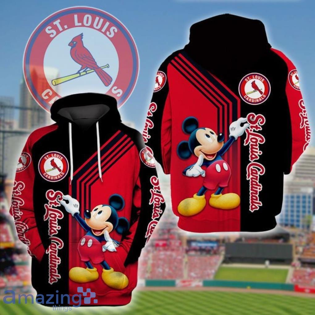 St Louis Cardinals Mickey Mouse Lover 3D Hoodie For Fans