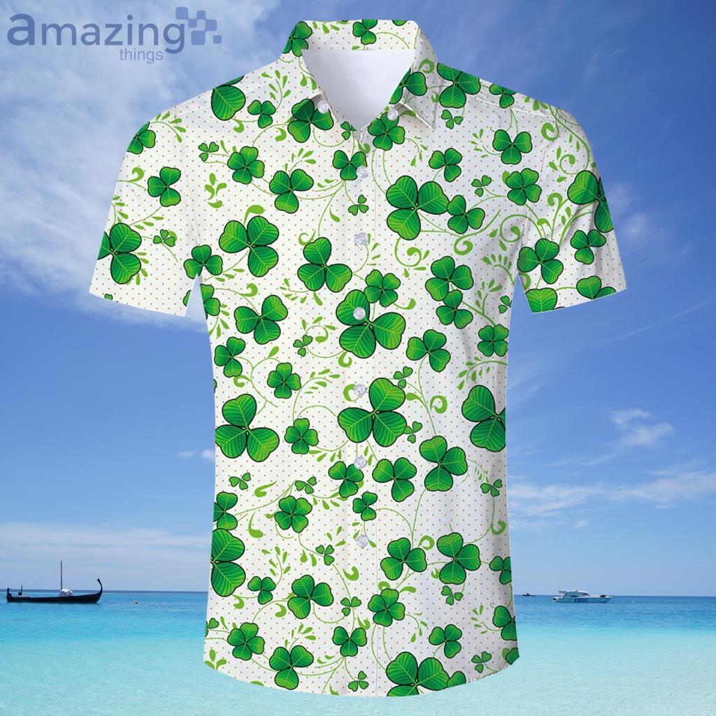 St Patrick's Day Shamrock Funny White Hawaiian Shirt - St Patrick's Day Shamrock Funny White Hawaiian Shirt