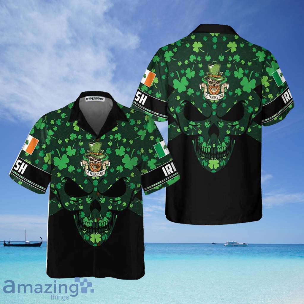 St Patrick’s Day Skull Hawaiian Shirt - St Patrick’s Day Skull Hawaiian Shirt