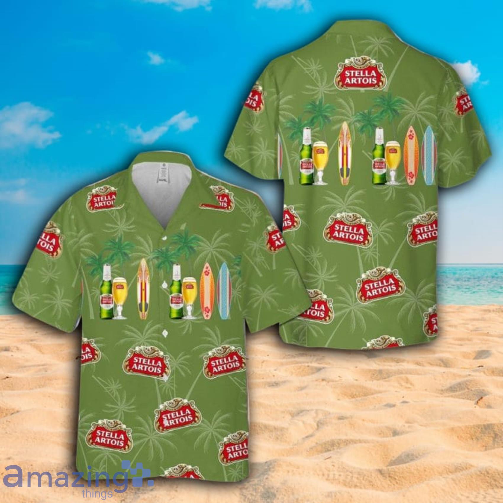 Stella Artois Surfing Short Sleeve Hawaiian Shirt Product Photo 1