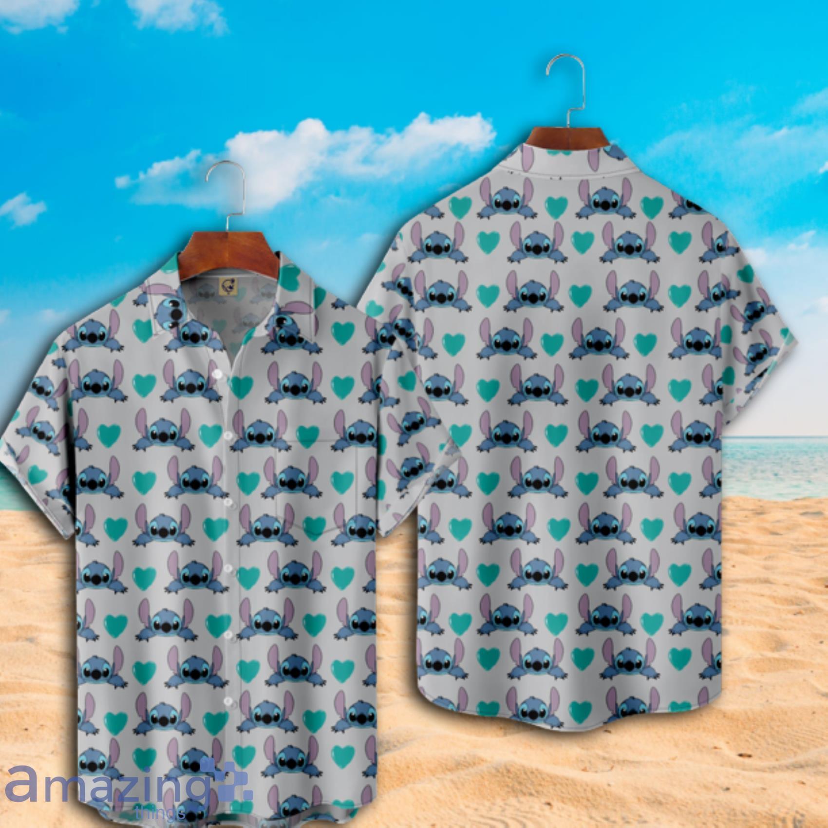 Stitch Cartoon PAttern Short Sleeve Hawaiian Shirt image Stitch Cartoon PAttern Short Sleeve Hawaiian Shirt Product Photo 2