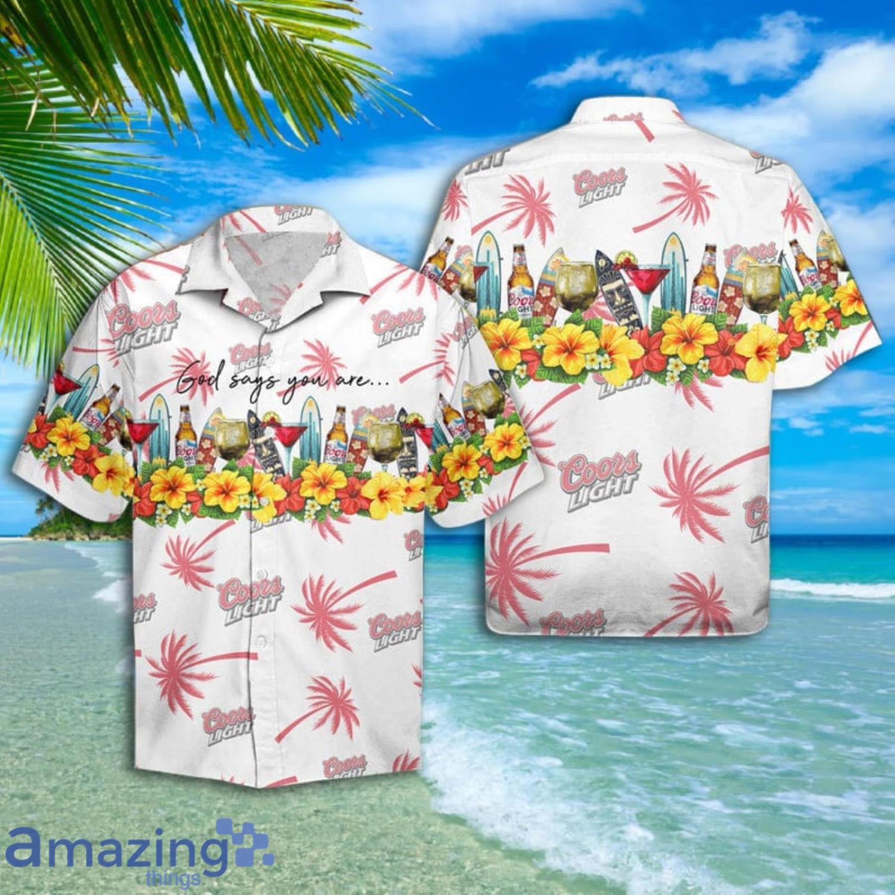 Summer Coors Light Short Sleeve Hawaiian Shirt And Short Product Photo 1