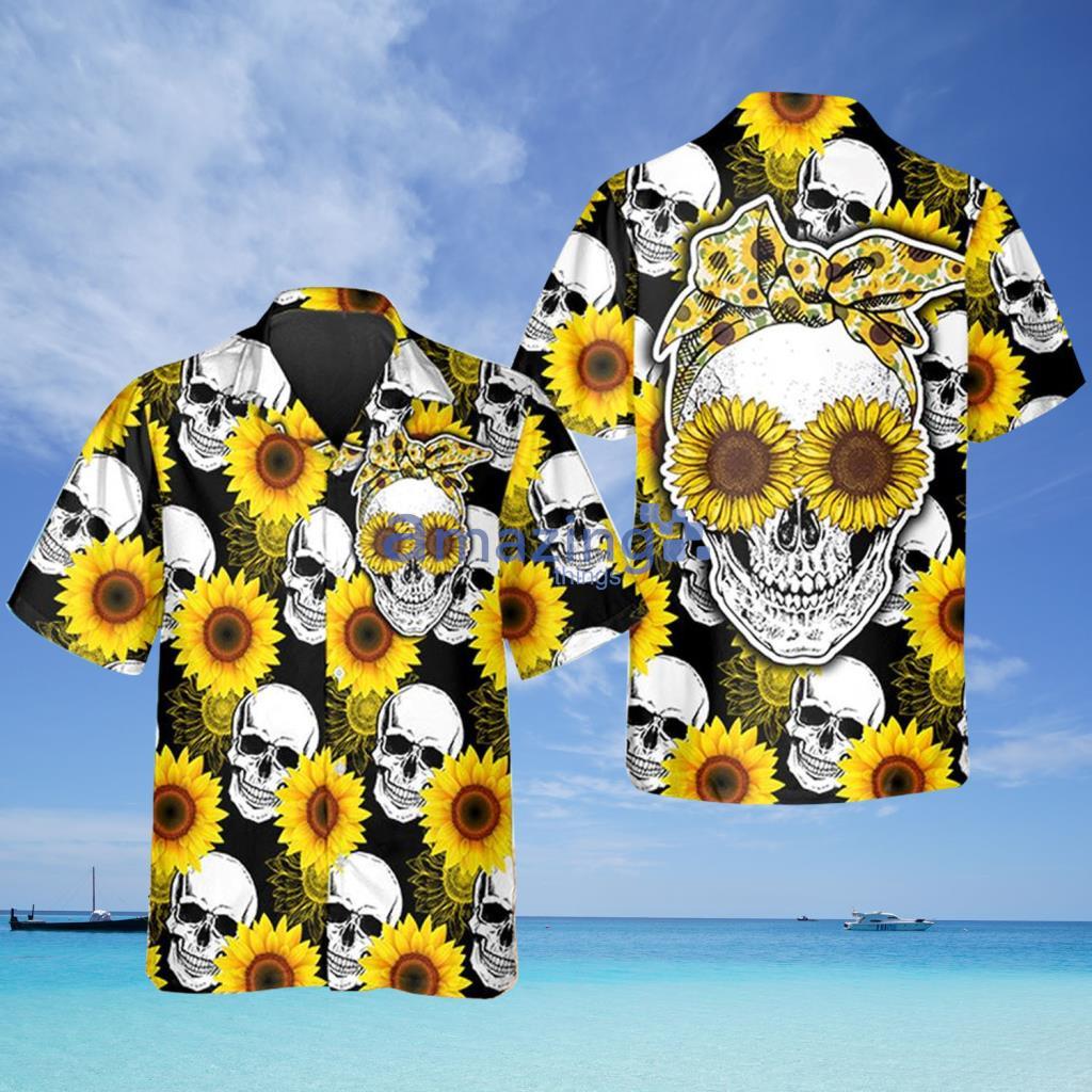 Sunflower Skull Hawaiian Shirt - Sunflower Skull Hawaiian Shirt Sunflower Skull Hawaiian Shirt - Sunflower Skull Hawaiian Shirt