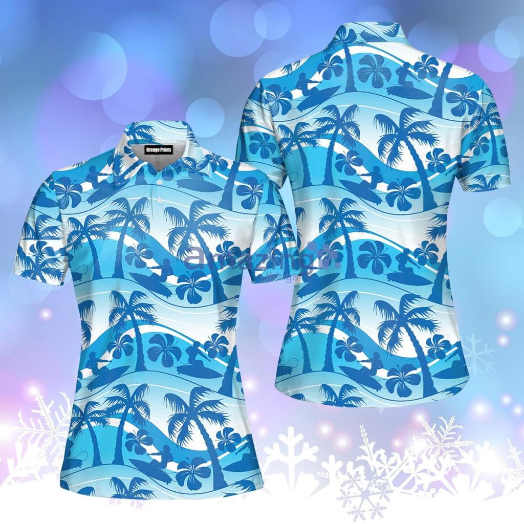 Surfer Palm Tree Polo Shirt  For Women - Surfer Palm Tree Polo Shirt  For Women  PO5173