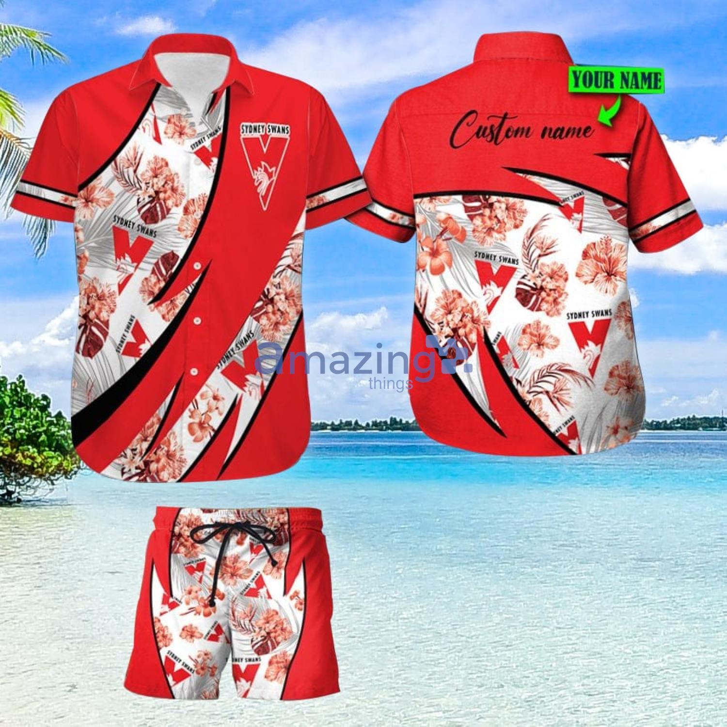 Sydney Swans Custom Name For Fans Hawaiian Shirt And Shorts Product Photo 1