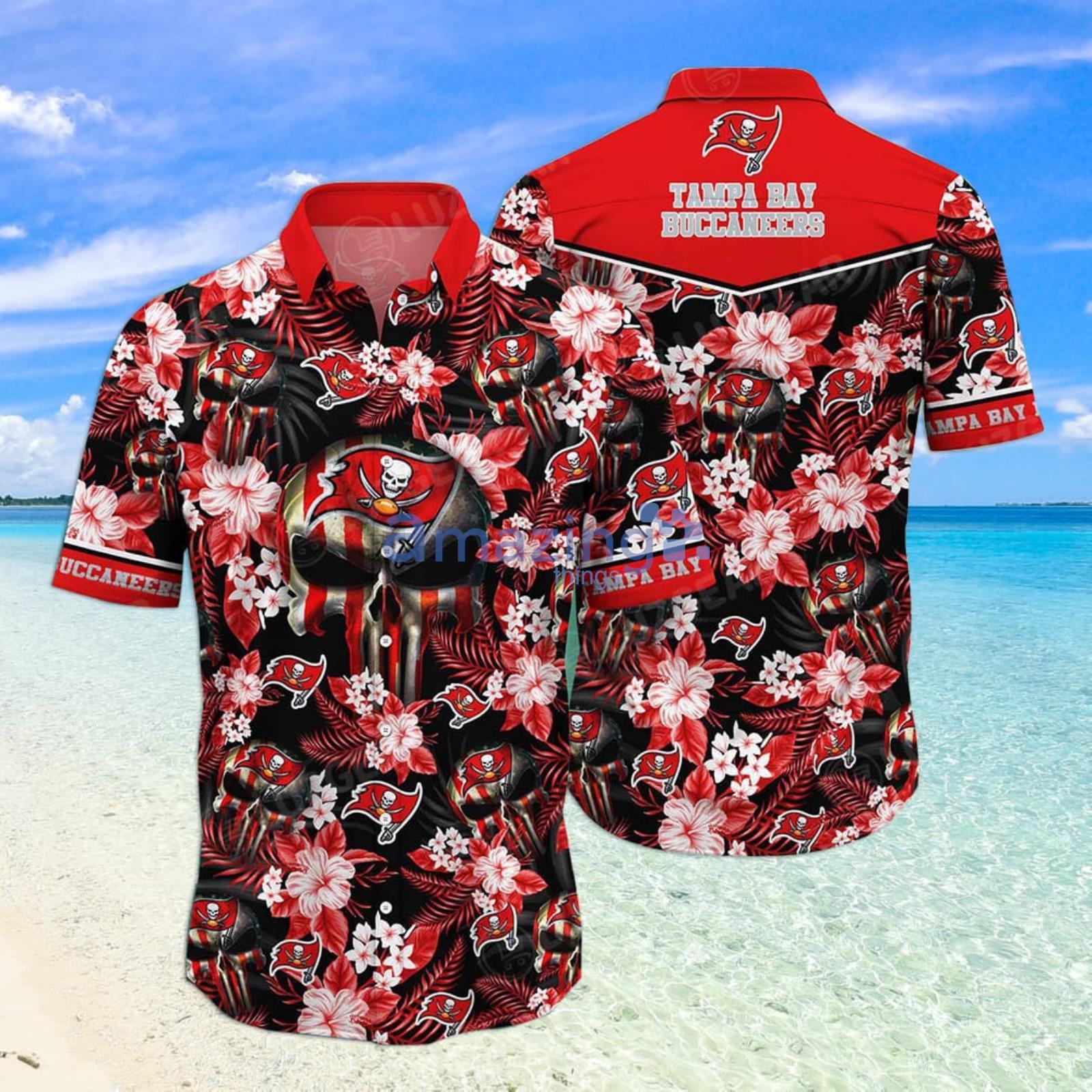 Tampa Bay Buccaneers NFL Skull Tropical Flower Hawaiian Shirt