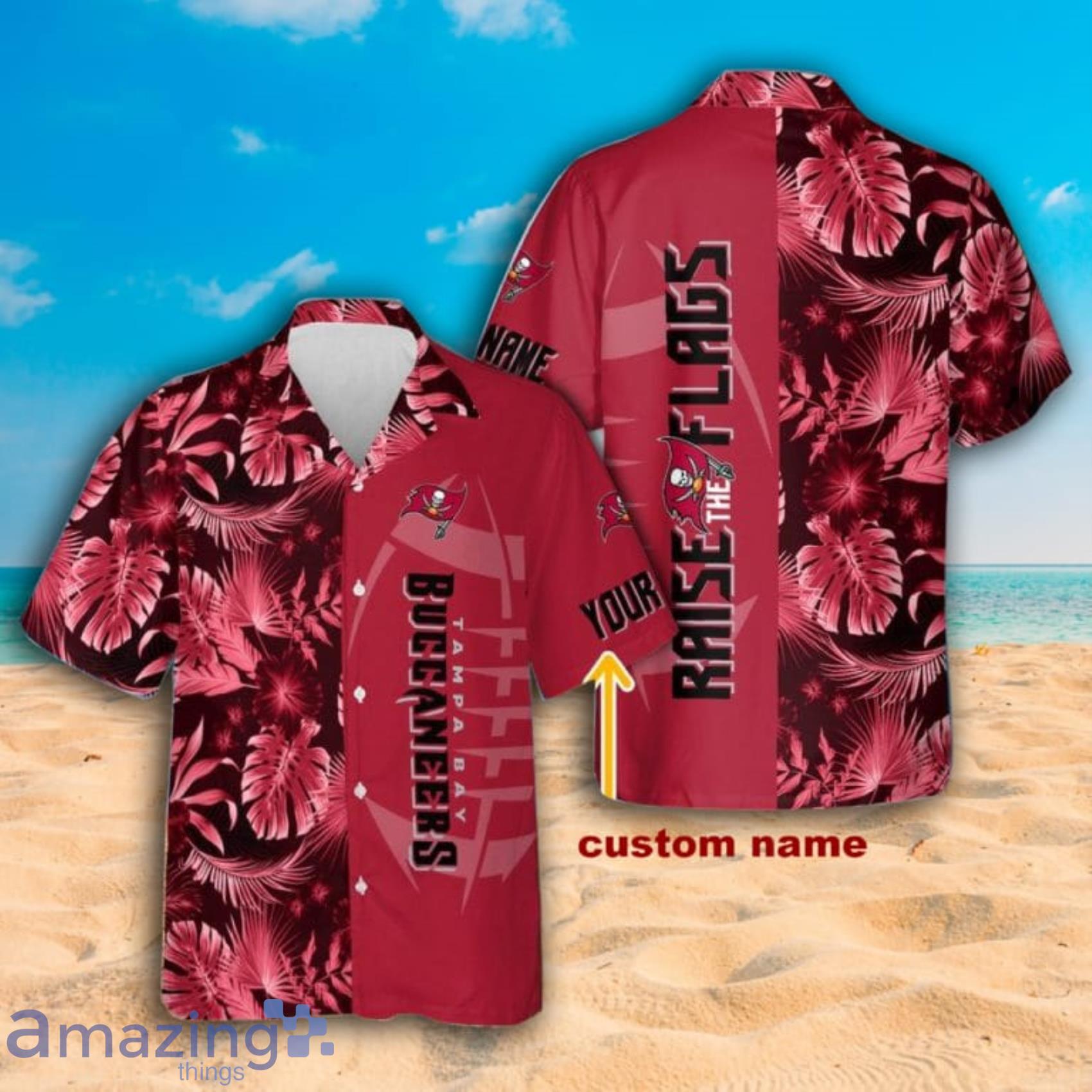 Tampa Bay Buccaneers Unisex Custom Name Short Sleeve Hawaiian Shirt Product Photo 1