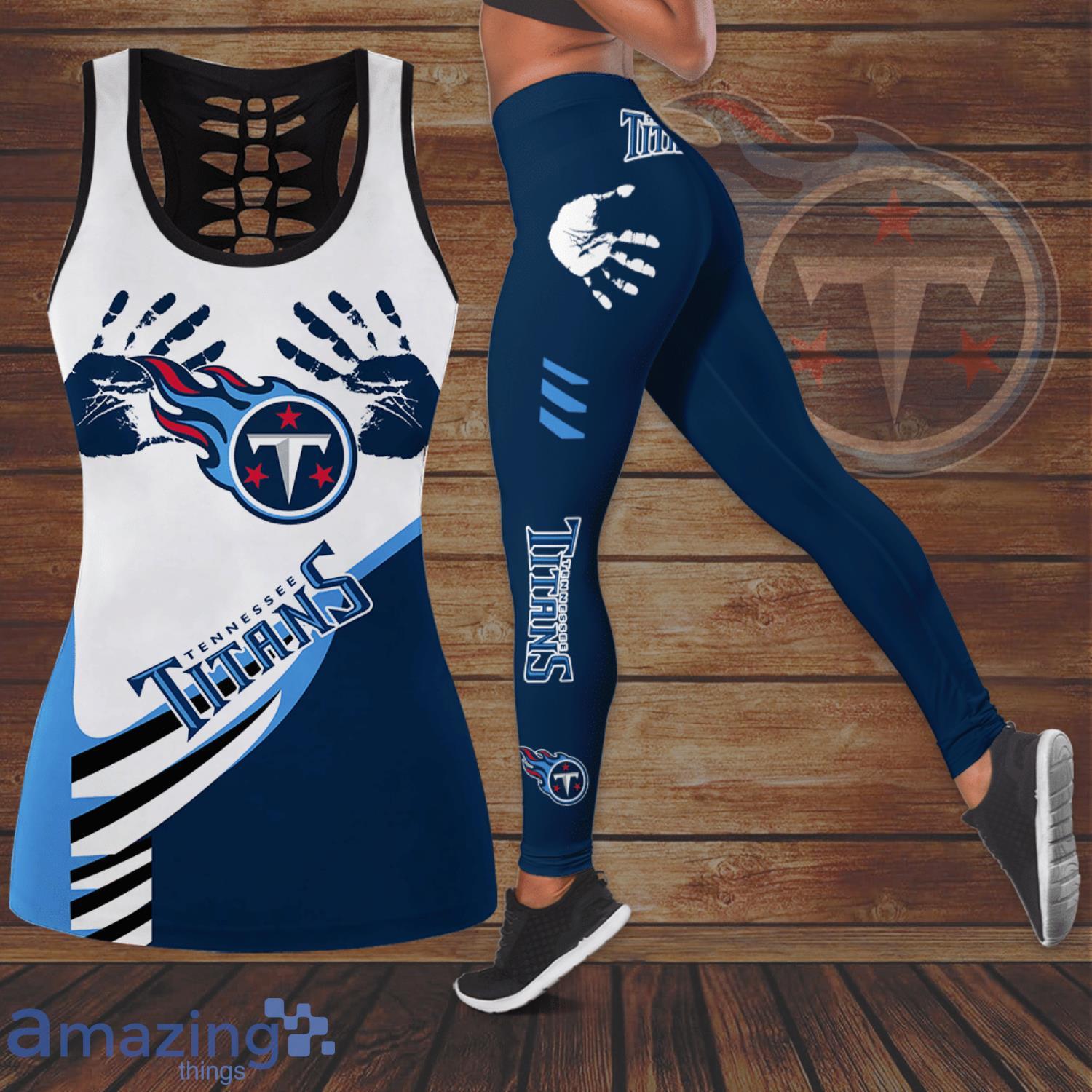 Tennessee Titans Handprint All Over Print 3D Combo Hollow Tank Top And  Leggings For Women