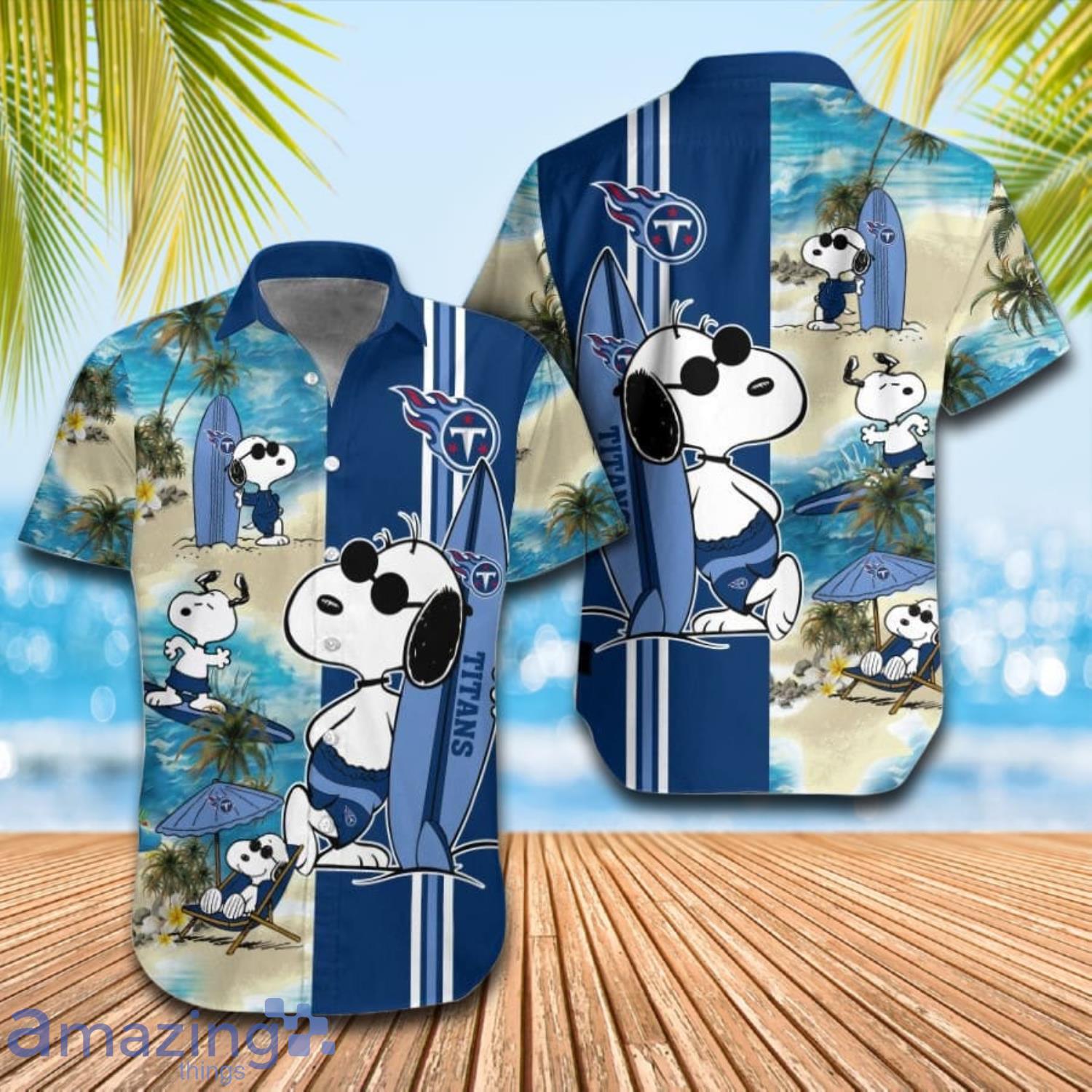 Tennessee Titans Snoopy Surfing Summer Beach Hawaiian Shirt And Short Product Photo 1