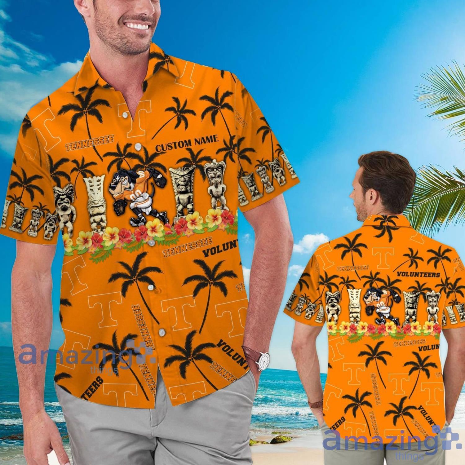 Tennessee Volunteers Coconut Pattern Tiki Custom Name Hawaiian Shirt Summer Gift Product Photo 1