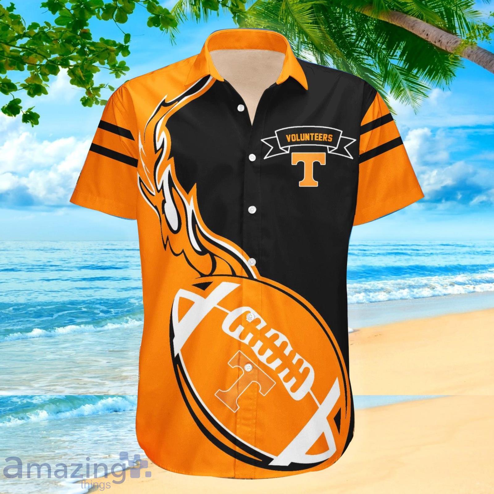 Tennessee Volunteers Ncaa Flame Ball Hawaiian Shirt For Fans Product Photo 1