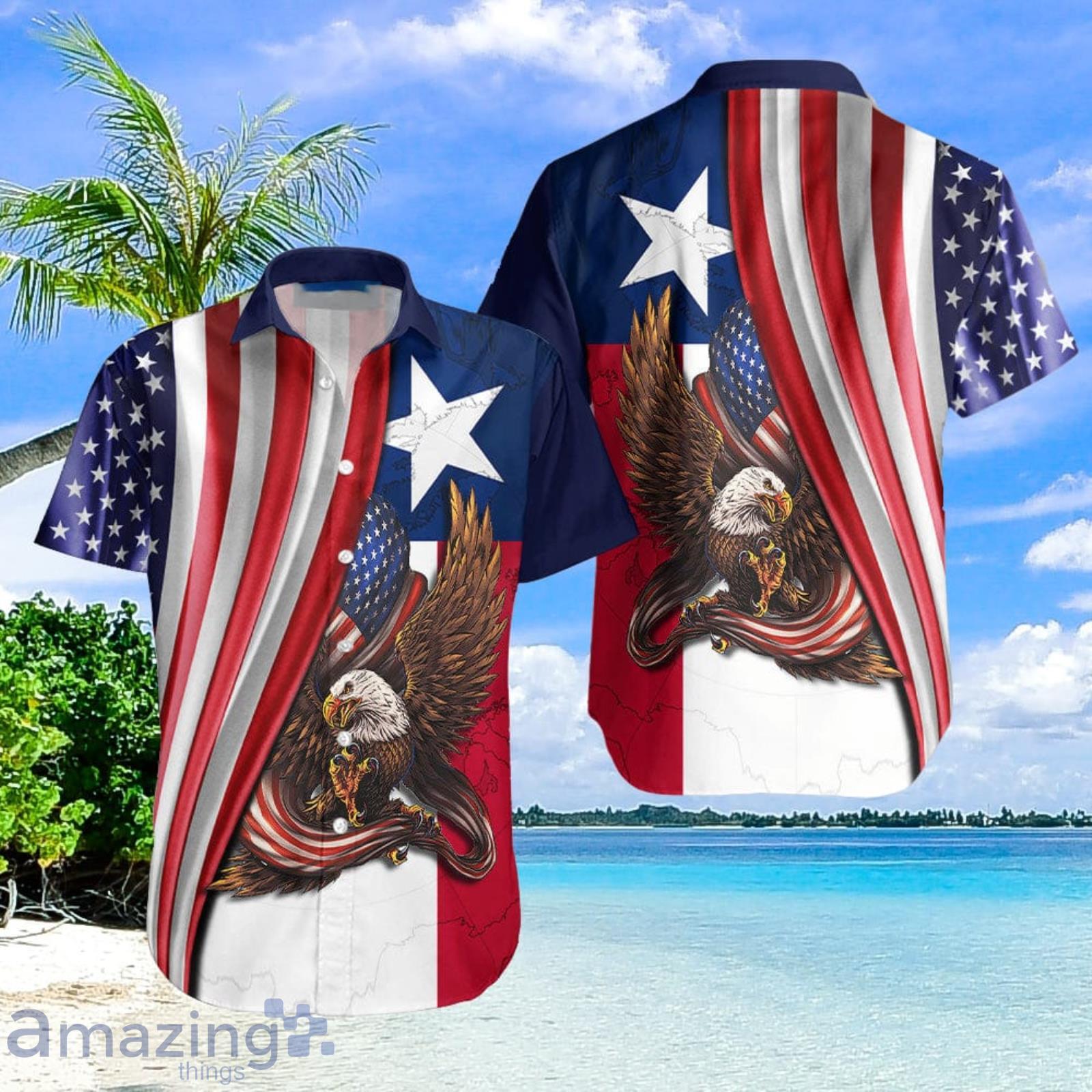 Texas Bald Eagle American Aloha Hawaiian Shirt Summer Gift Product Photo 1