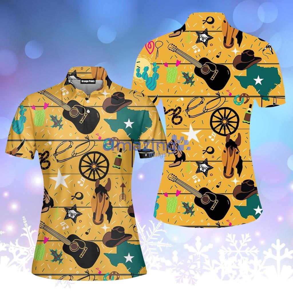 Texas Cowboy Style Polo Shirt  For Women  PO5455 - Texas Cowboy Style Polo Shirt  For Women  PO5455