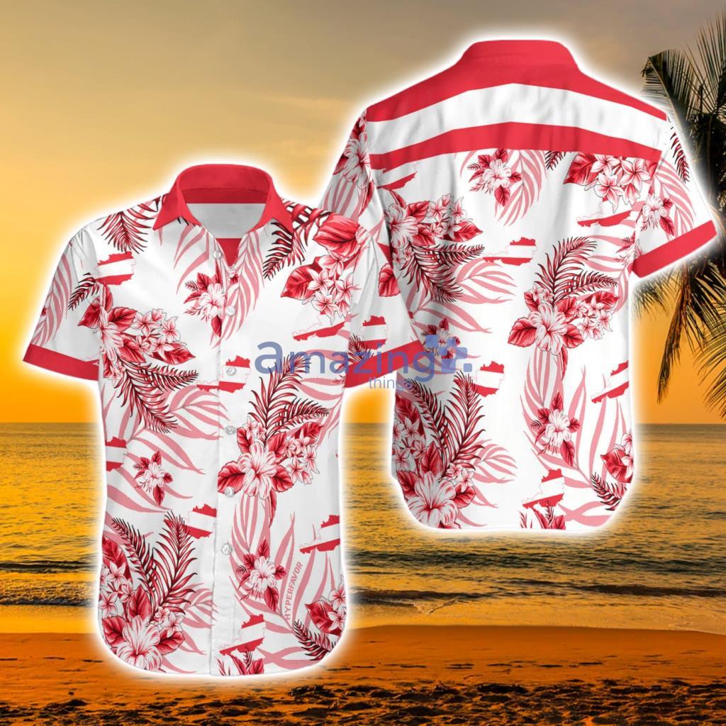 Texas Map Austin Proud Tropical Flower Hawaiian Shirt Product Photo 1