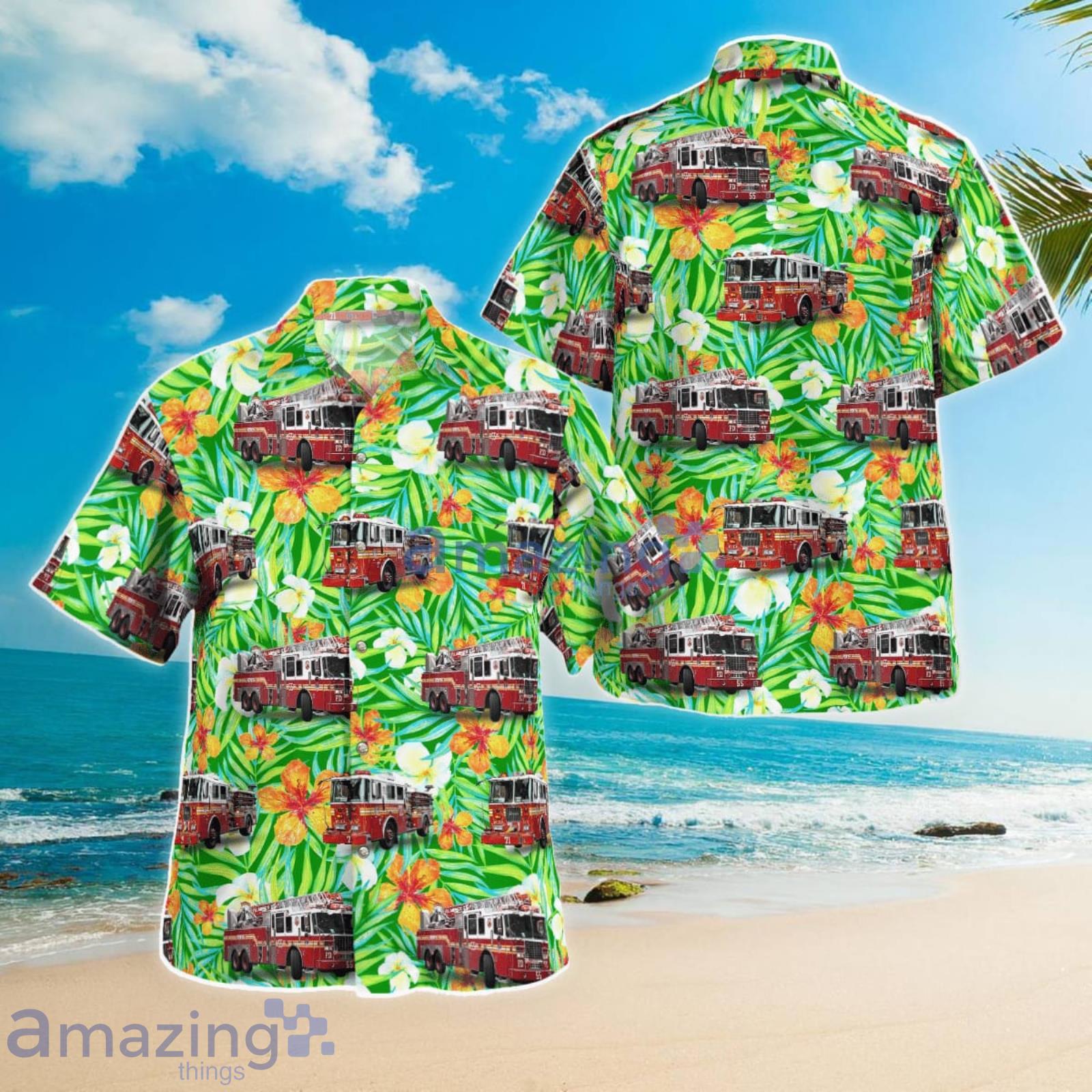The Bronx New York FDNY Engine 71Ladder 55Division 6 The War Wagon Summer Gift Hawaiian Shirt Product Photo 1