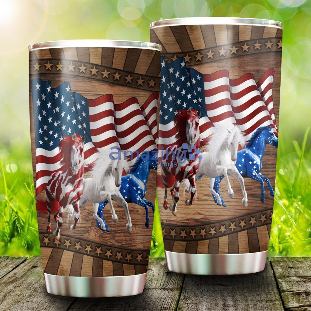 Three Running Horse American Stainless Steel Tumbler - Three Running Horse American Stainless Steel Tumbler