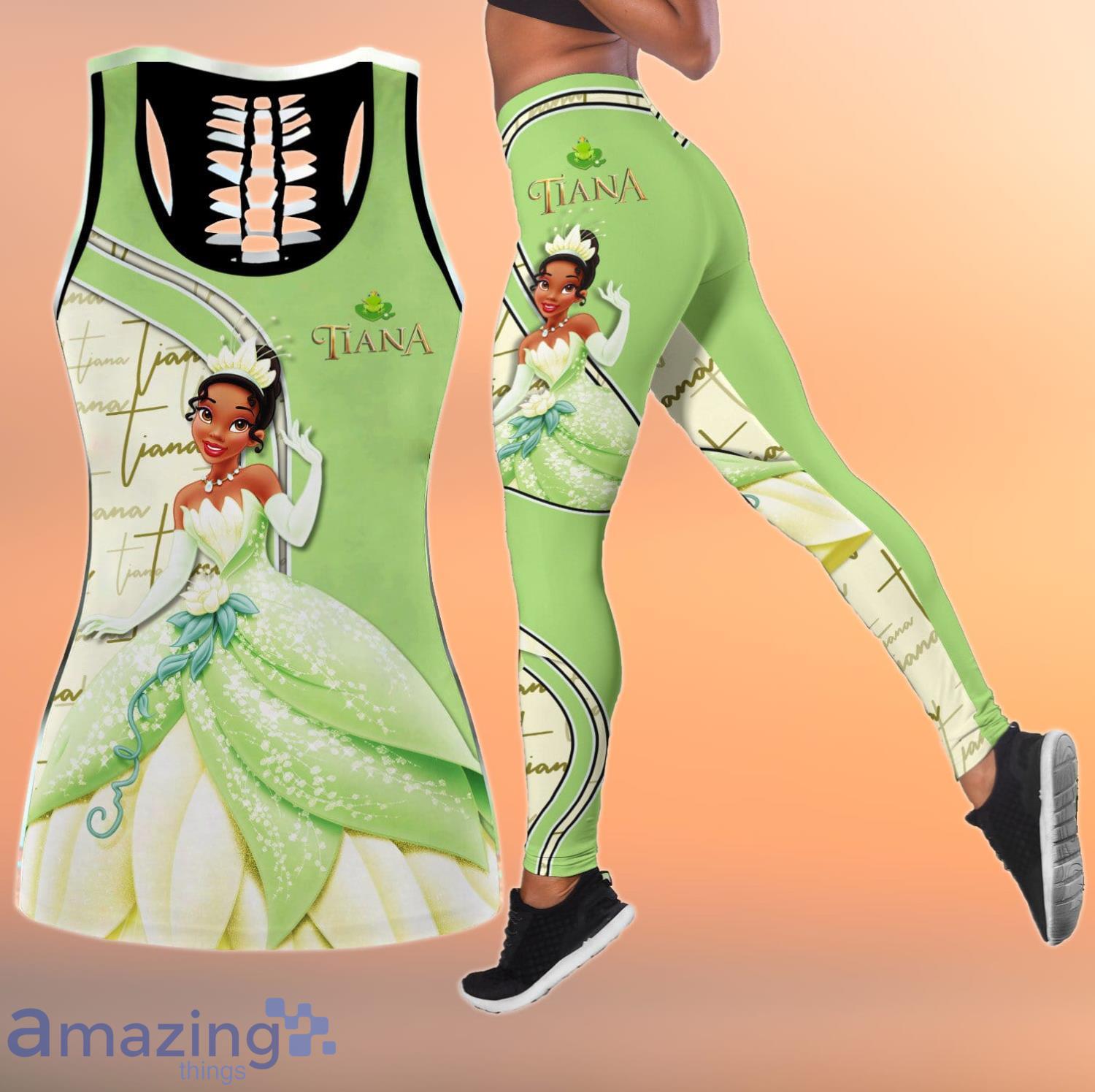 Tiana Lover Sisney Cartoon Combo Leggings And Hollow Tank Top Product Photo 1