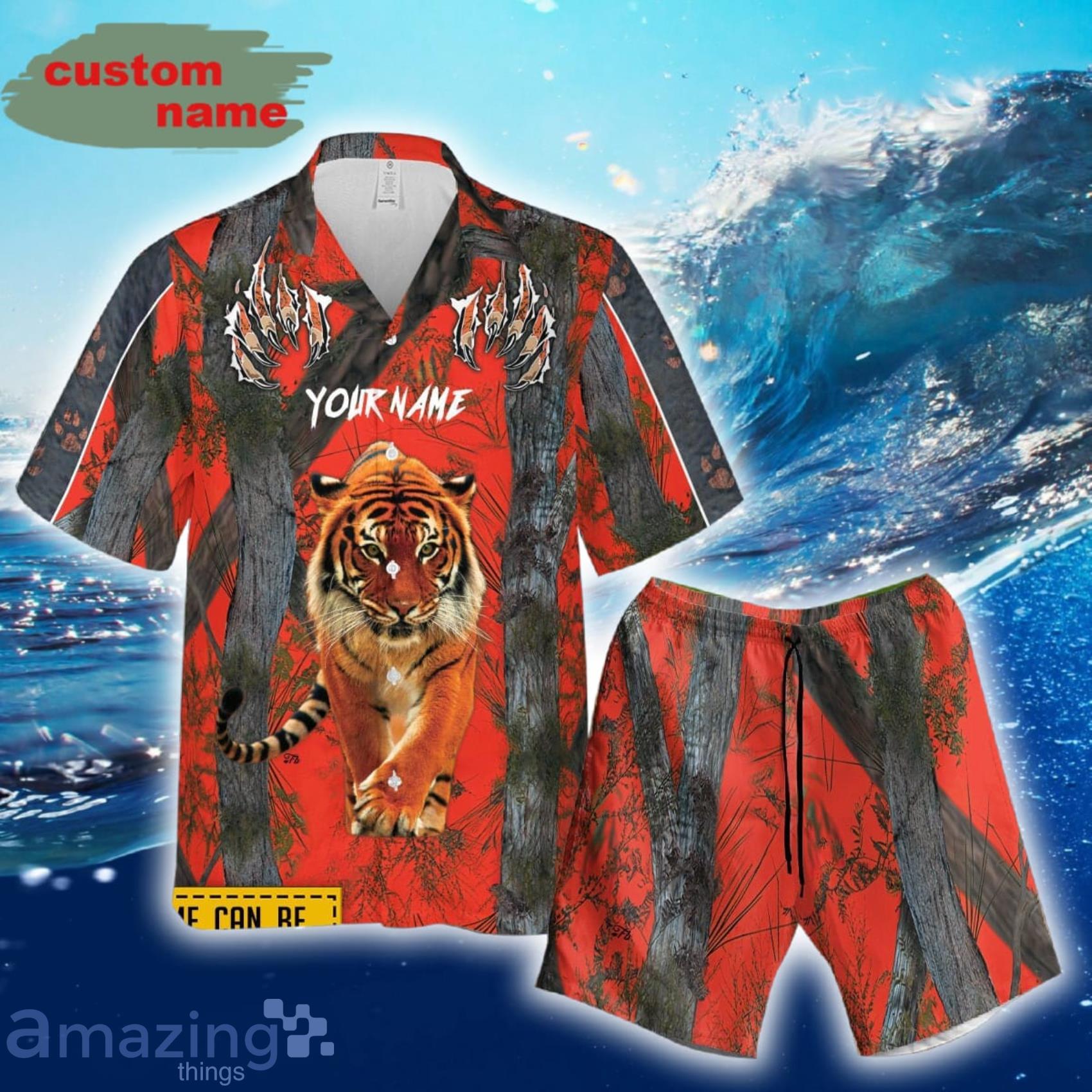 Tiger Custom Name Tiger Forest Hawaiian Shirt And Short Product Photo 1