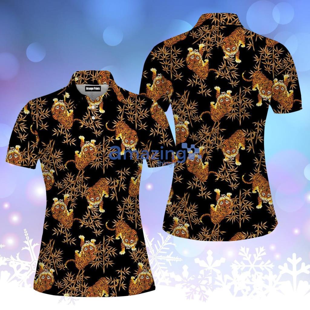 Tiger Pattern Polo Shirt  For Women - Tiger Pattern Polo Shirt  For Women  PO5378