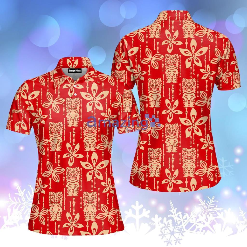 Tiki Tapa Pattern Polo Shirt  For Women - Tiki Tapa Pattern Polo Shirt  For Women  PO5230
