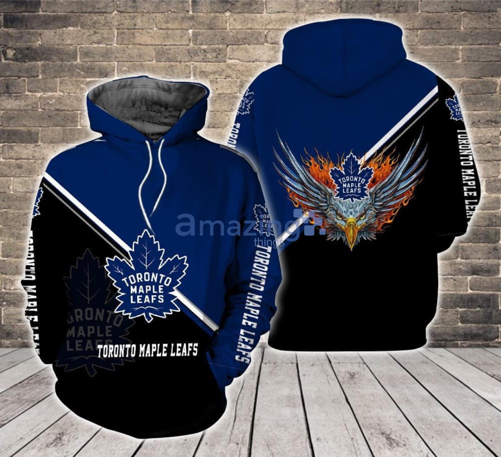 Toronto Maple Leafs Logo Fire Eagle All Over Print 3D Hoodie Product Photo 1