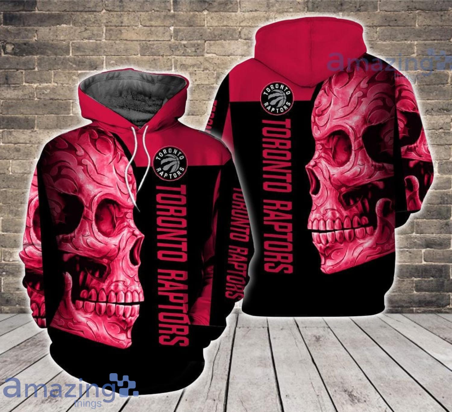 Toronto Raptors Skull Halloween Gift 3D Hoodie For Fans Product Photo 1