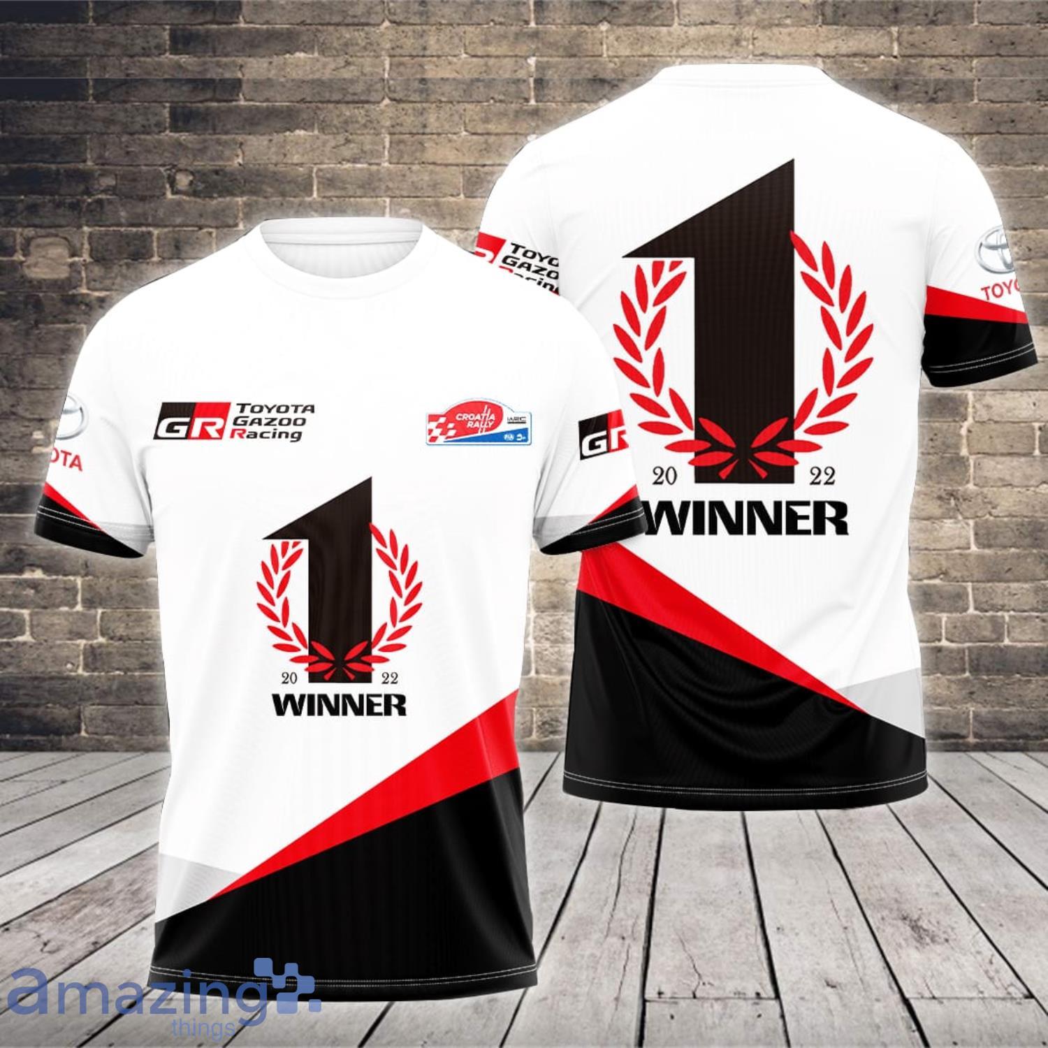 Toyota Gazoo Racing #1 Winner 2022 White All Over Print 3D T-Shirt Product Photo 1