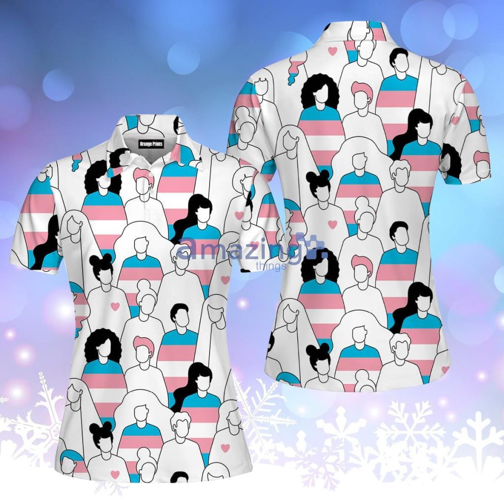 Transgender Crowd Of People Pride Month Polo Shirt  For Women - Transgender Crowd Of People Pride Month Polo Shirt  For Women  PO5335