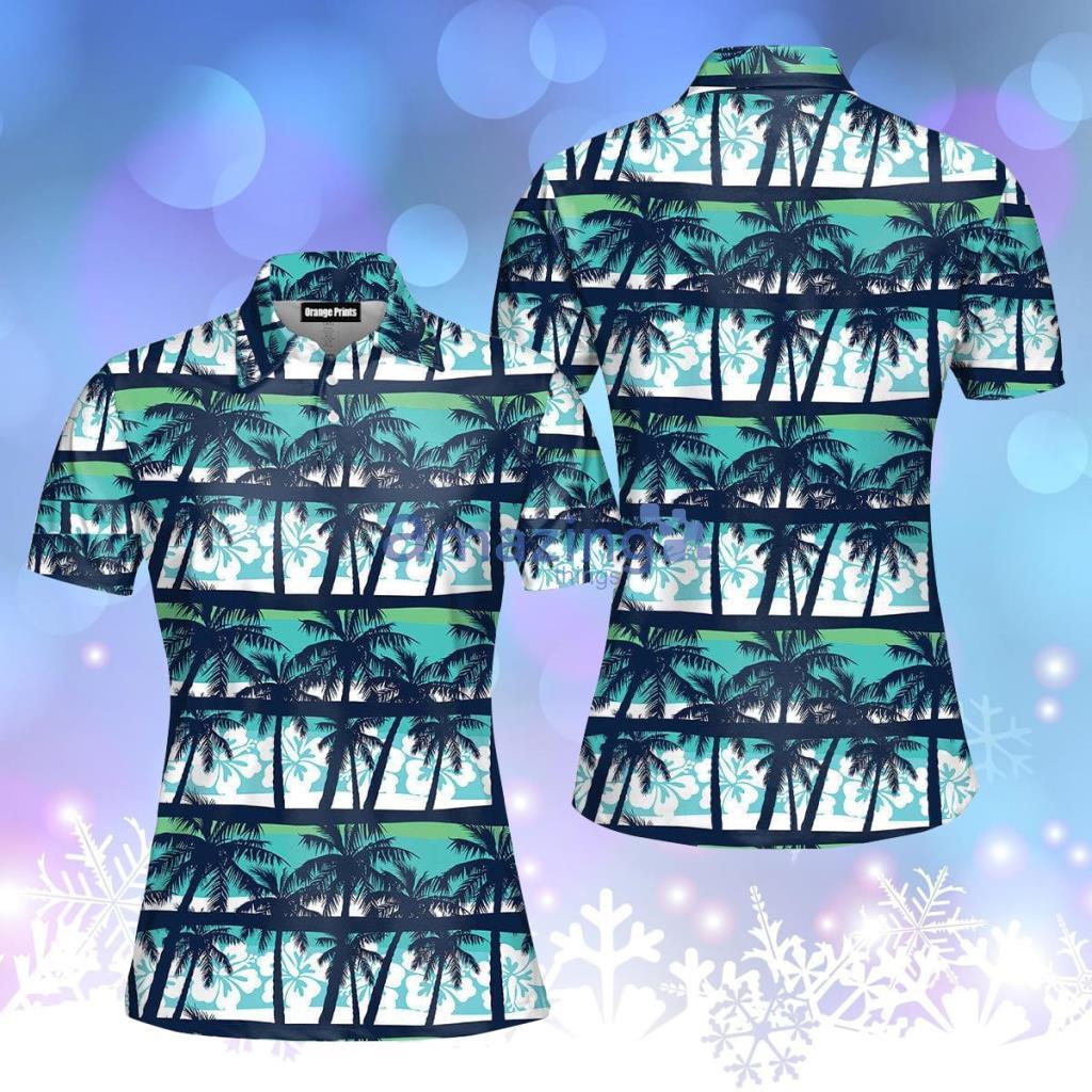 Tropical Frangipani Palms Polo Shirt  For Women - Tropical Frangipani Palms Polo Shirt  For Women  PO5170