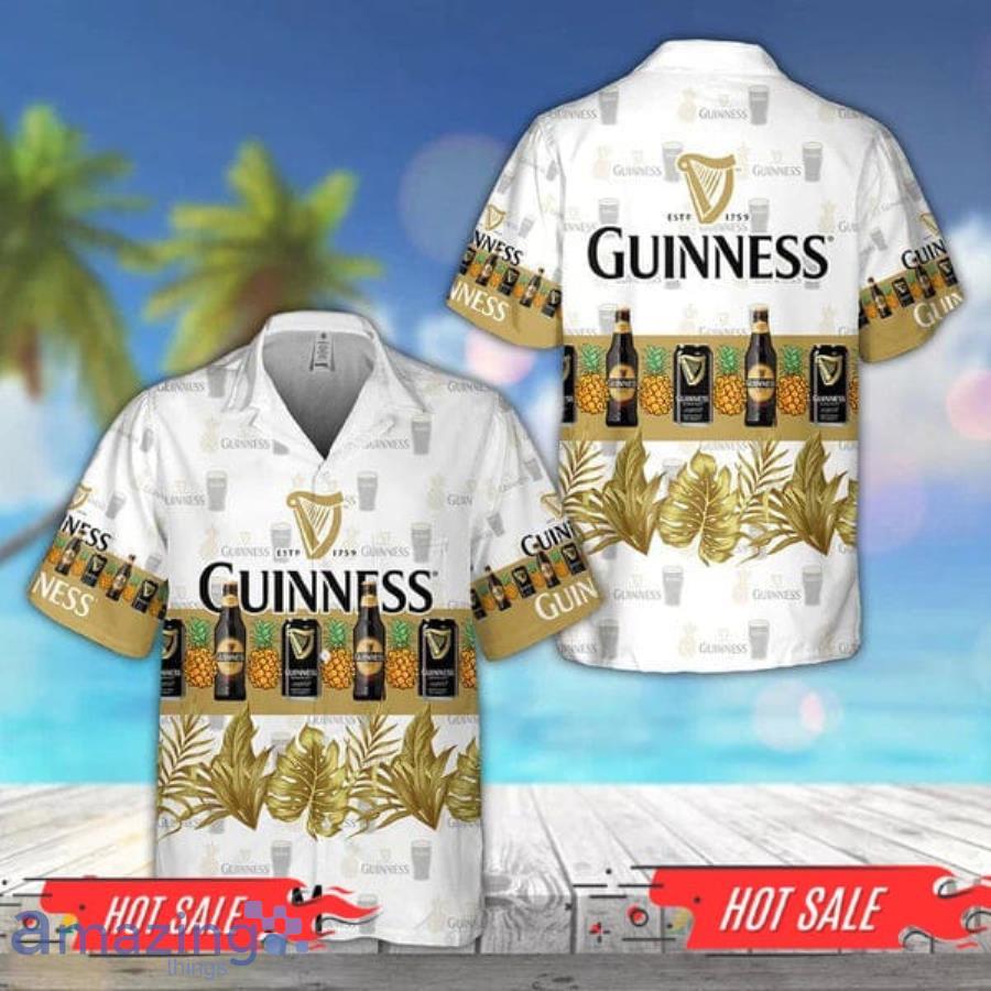 Tropical Pineapple Guinness Beer Short Sleeve Hawaiian Shirt And Short image Tropical Pineapple Guinness Beer Short Sleeve Hawaiian Shirt And Short Product Photo 3