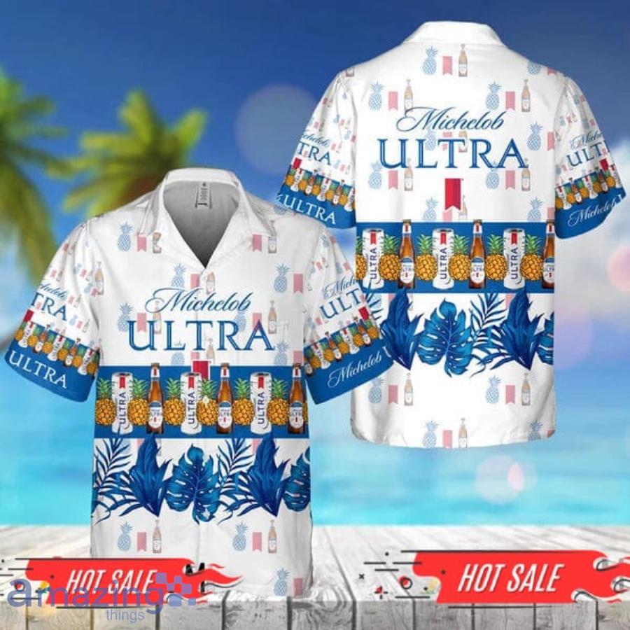 Tropical Pineapple Michelob Ultra Short Sleeve Hawaiian Shirt And Short image Tropical Pineapple Michelob Ultra Short Sleeve Hawaiian Shirt And Short Product Photo 3