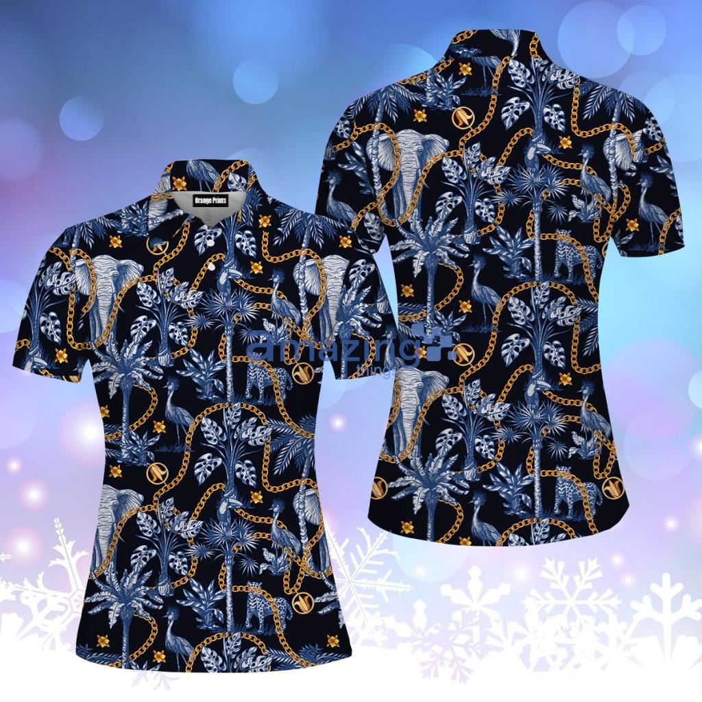 Tropical Trees Jungle Pattern Polo Shirt  For Women - Tropical Trees Jungle Pattern Polo Shirt  For Women  PO5740