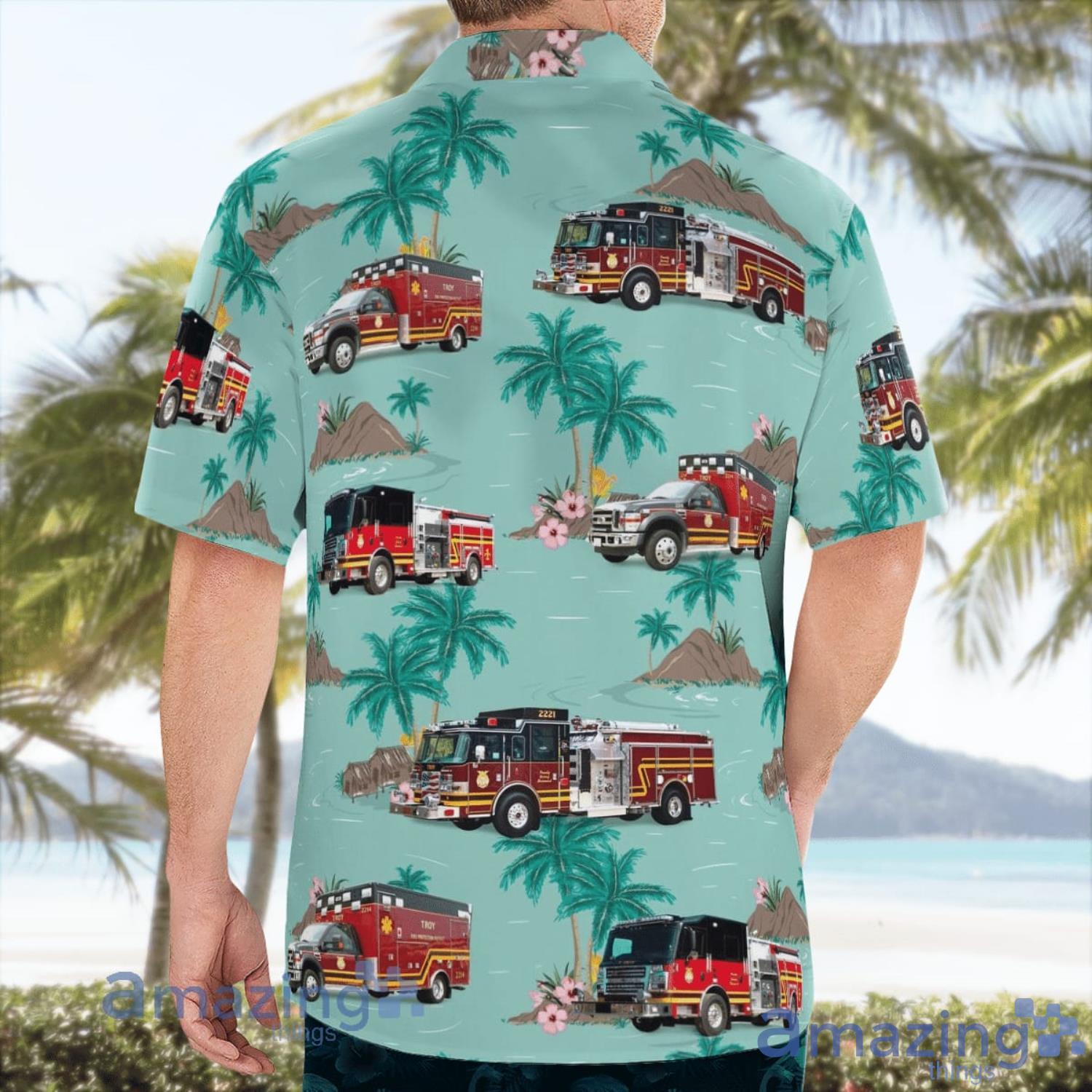 Troy Fire Protection District Shorewood Illinois Aloha Summer Vacation Gift Hawaiian Shirt image Troy Fire Protection District Shorewood Illinois Aloha Summer Vacation Gift Hawaiian Shirt Product Photo 4